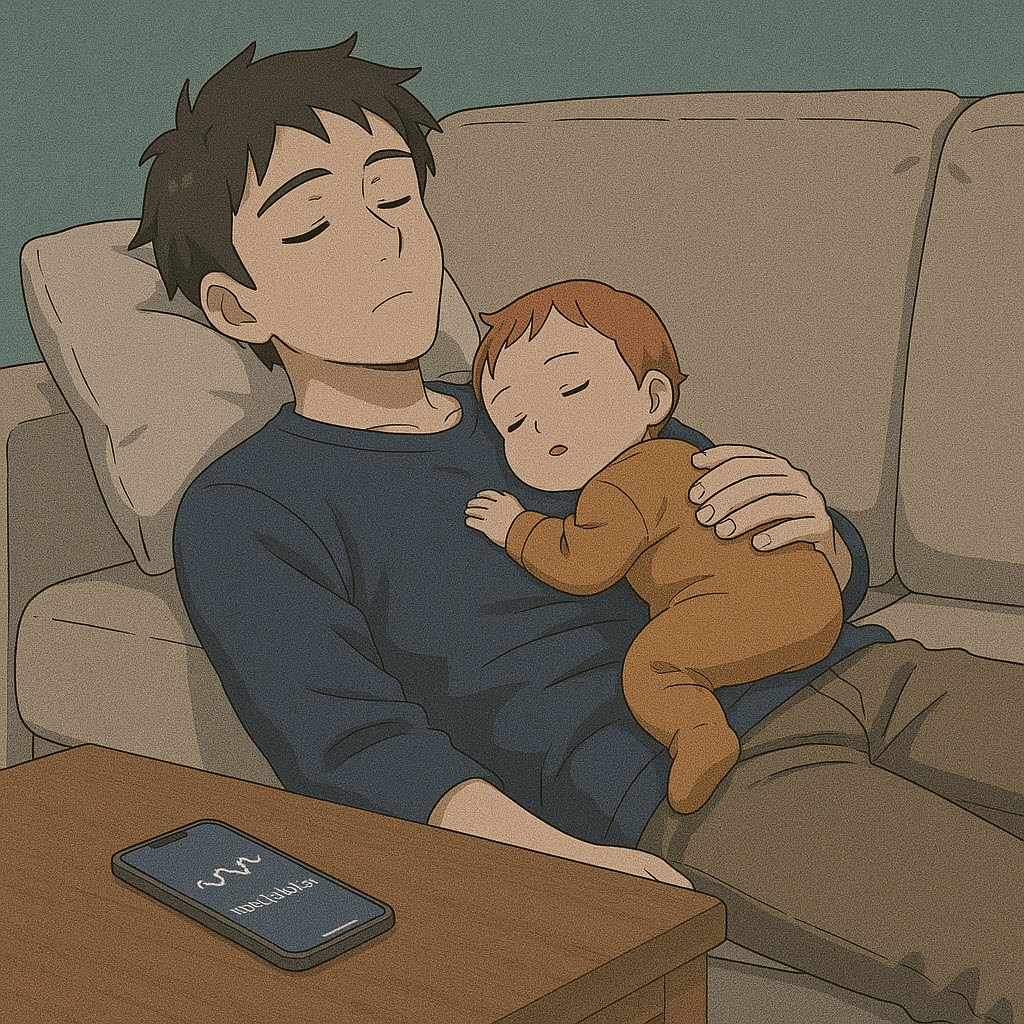 White noise options within the baby tracking app.